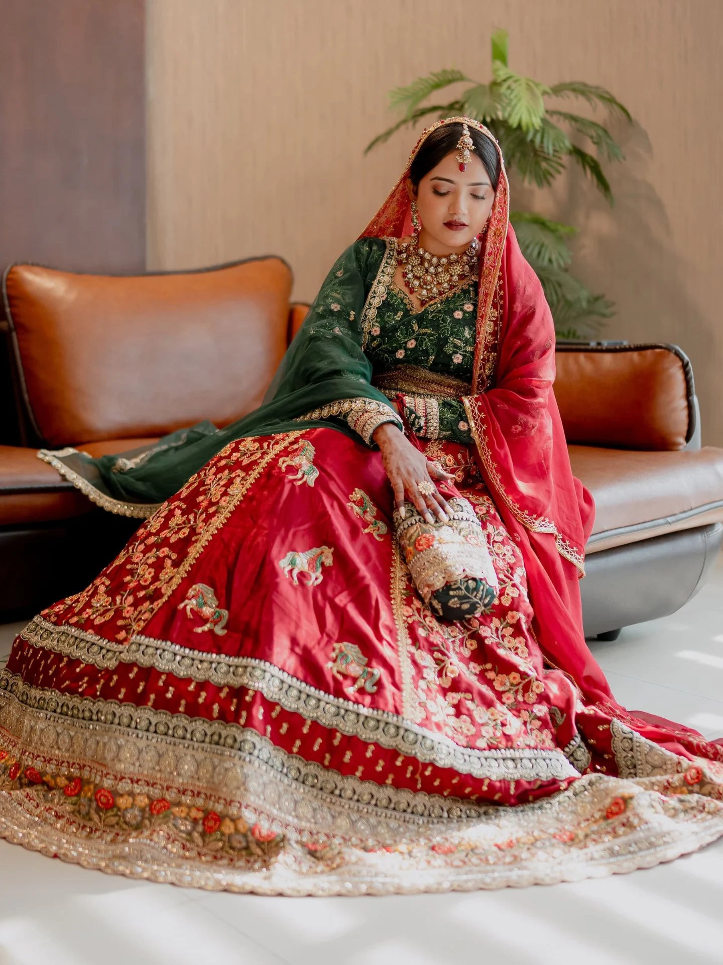 Bride in rich Kanchipuram silk saree from Snehalayaa Silks bridal collection